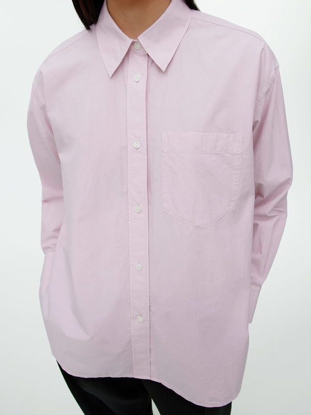 ARKET Oversized Cotton Shirt Lilac/overdye