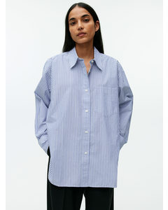 Oversize-Hemd aus Baumwolle Blau