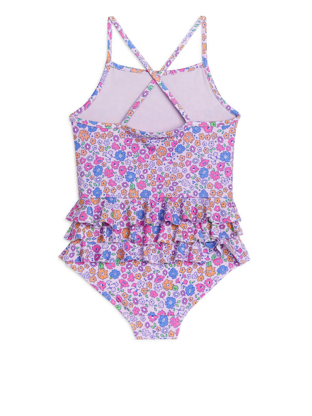 ARKET Frill Swimsuit Lilac