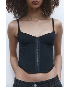 Non-padded Cotton Bustier Black