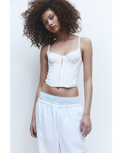 Non-padded Cotton Bustier White