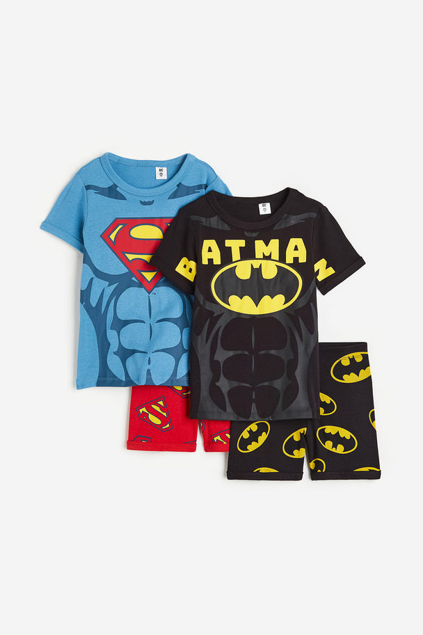 H&M 2-pack Printed Pyjamas Blue/batman And Superman