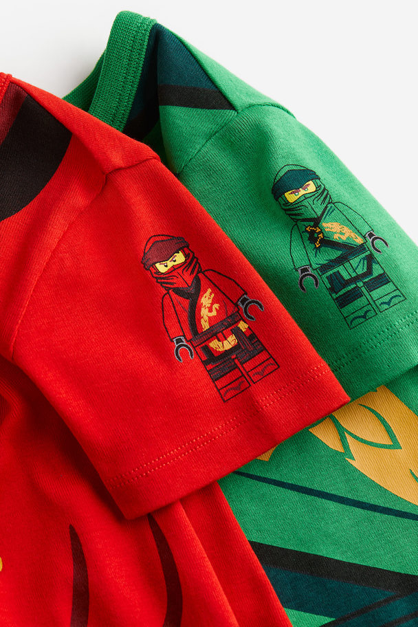 H&M 2-pack Printed Pyjamas Red/ninjago