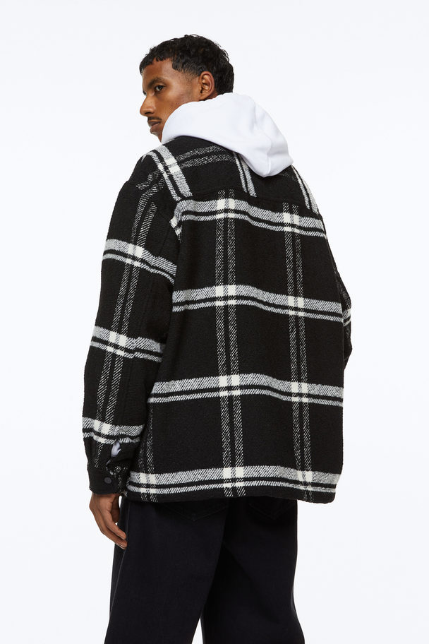 H&M Oversized Fit Overshirt Black/white Checked