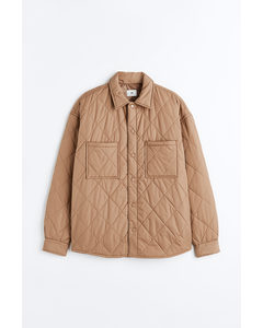 Relaxed Fit Quilted Jacket Beige