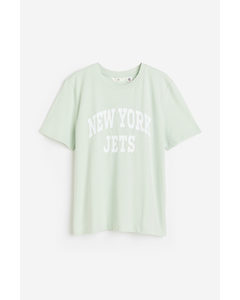 T-shirt Med Motiv Lysegrøn/new York Jets