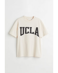 T-shirt With A Motif Light Beige/ucla