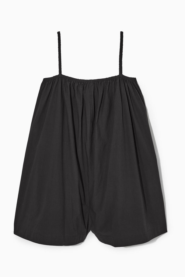 COS Gathered Strappy Playsuit Black