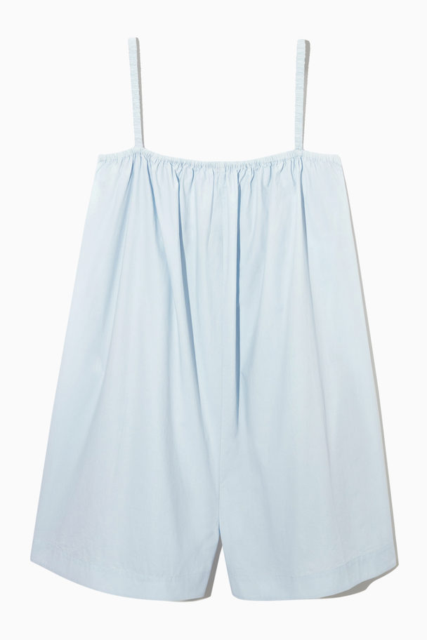 COS Gathered Strappy Playsuit Light Blue