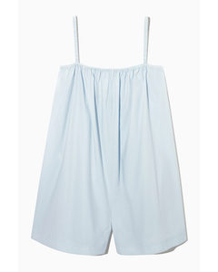 Gathered Strappy Playsuit Light Blue