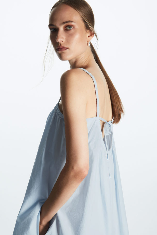 COS Gathered Strappy Playsuit Light Blue