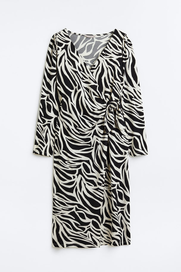 H&M Wrap Dress Black/patterned