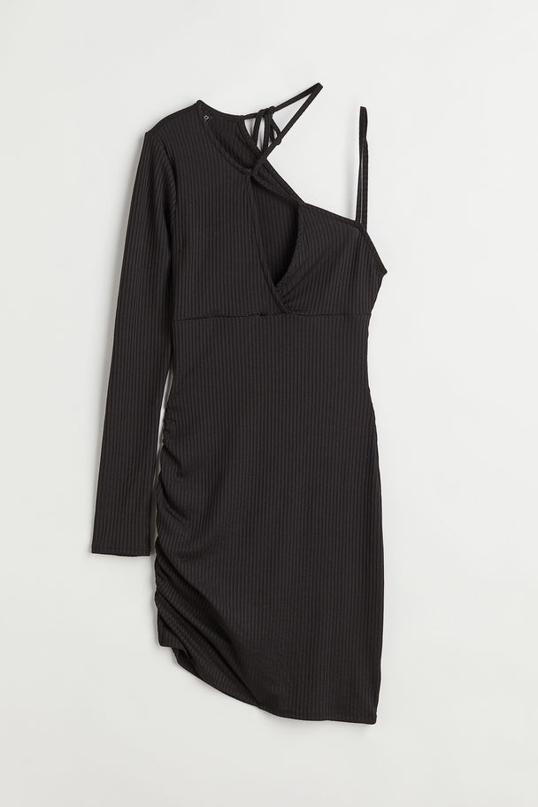 H&M Asymmetric Dress Black