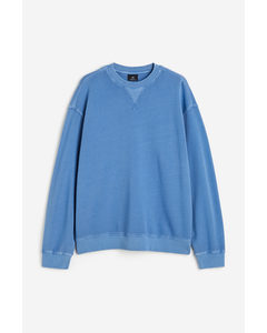 Relaxed Fit Washed-look Sweatshirt Blue