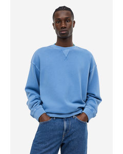 Relaxed Fit Washed-look Sweatshirt Blue