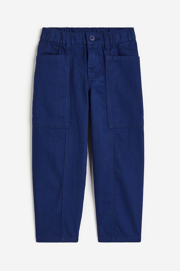 H&M Twill Worker Trousers Navy Blue