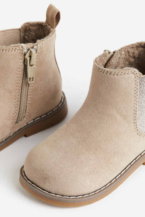 H&M Warm-lined Chelsea Boots Light Beige