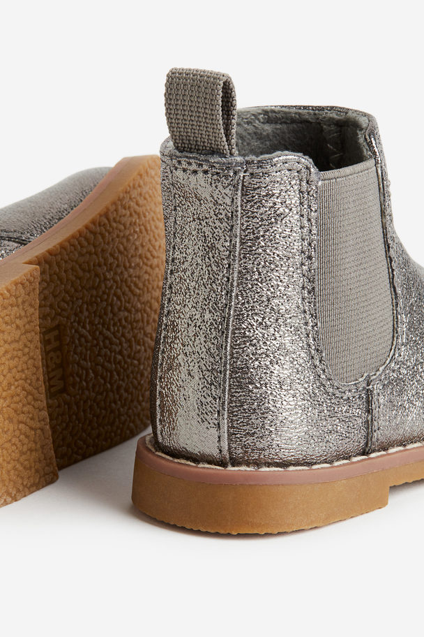 H&M Warm-lined Chelsea Boots Grey/metallic