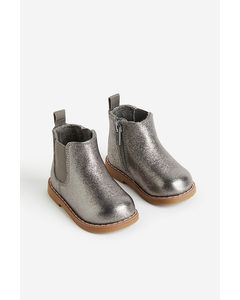 Warm-lined Chelsea Boots Grey/metallic