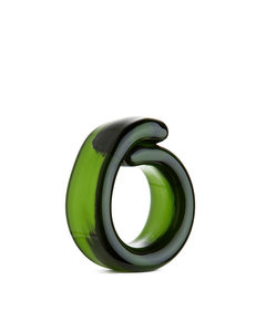 Glass Napkin Ring Green