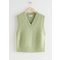 Oversized Wool Knit Vest Green