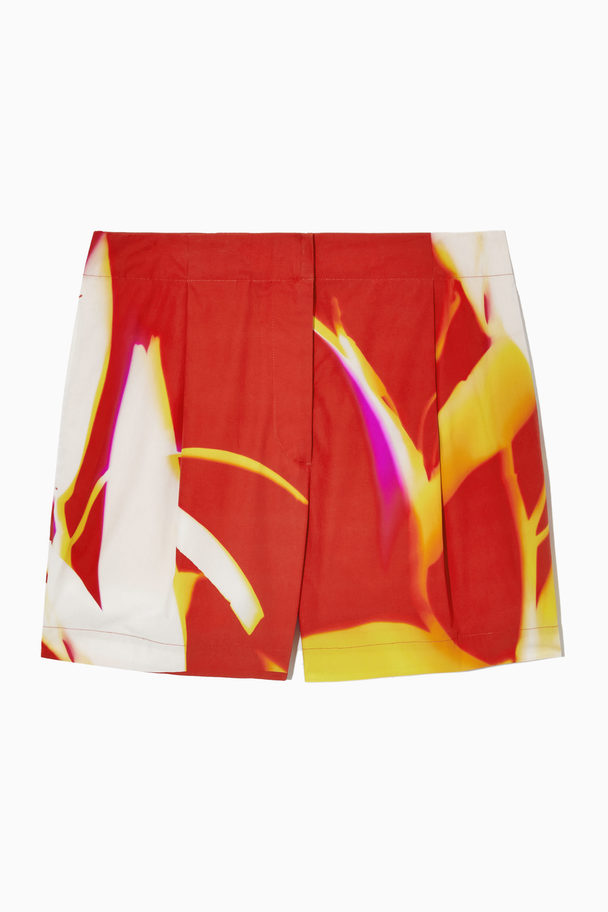 COS Regular-fit Printed Shorts Red / White / Yellow