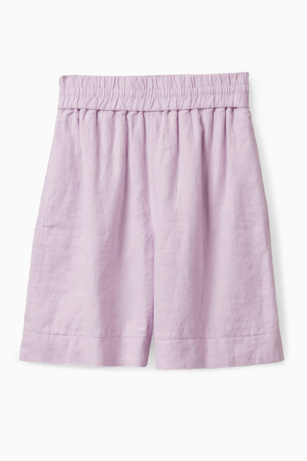 COS Elasticated Linen Shorts Light Pink