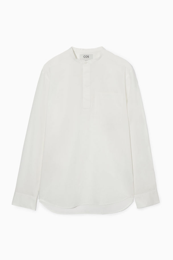 COS Grandad-collar Half-placket Shirt White