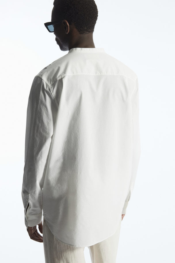COS Grandad-collar Half-placket Shirt White