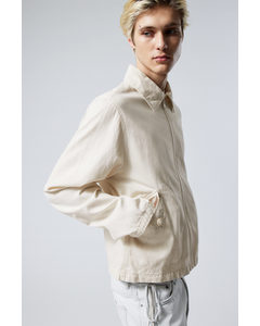 Regular Linen Blend Jacket Off White