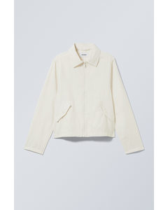 Regular Linen Blend Jacket Off White