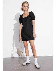 Linen Mini Dress Black