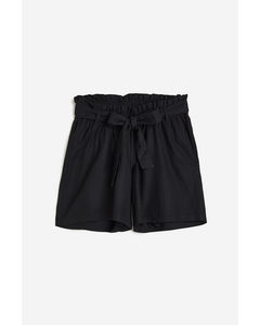 Mama Before & After Linen-blend Shorts Black