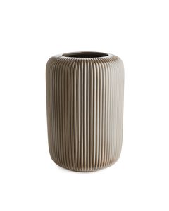 Ridge Terrakotta-Vase 22 cm Taupe