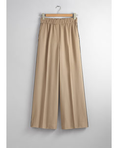 Relaxed Press-crease Trousers Beige