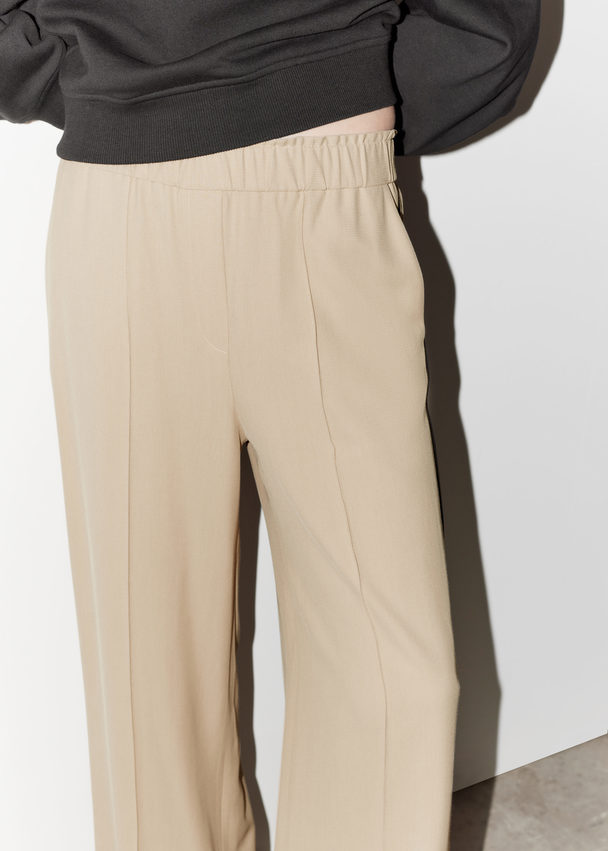 & Other Stories Relaxed Press-crease Trousers Beige