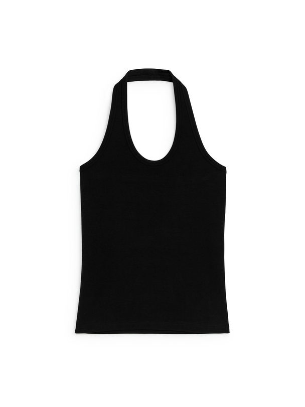 ARKET Halterneck Top Black