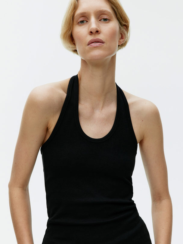 ARKET Halterneck Top Black