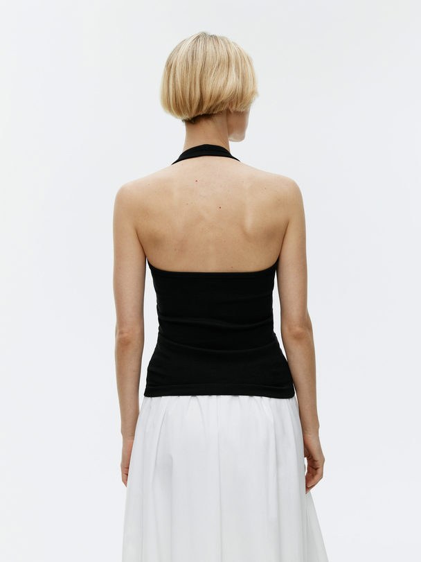 ARKET Halterneck Top Black