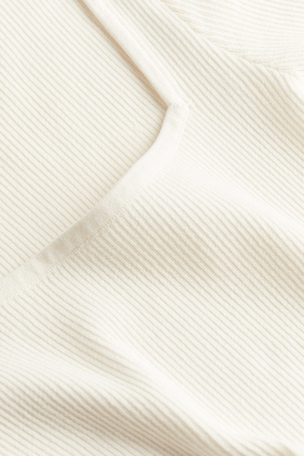 H&M Rib-knit Midi Dress Cream