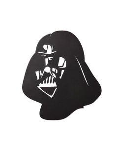 Homemania Muurdecoratie Darth Vader - Muur Art - Star Wars - Voor Woonkamer, Slaapkamer - Zwart Staal, 40 X 0,15 X 45 Cm