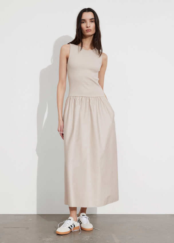 & Other Stories Tank Top Midi Dress Beige