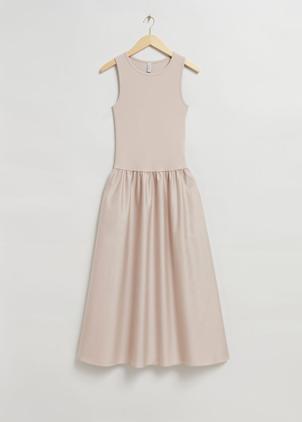 & Other Stories Tank Top Midi Dress Beige