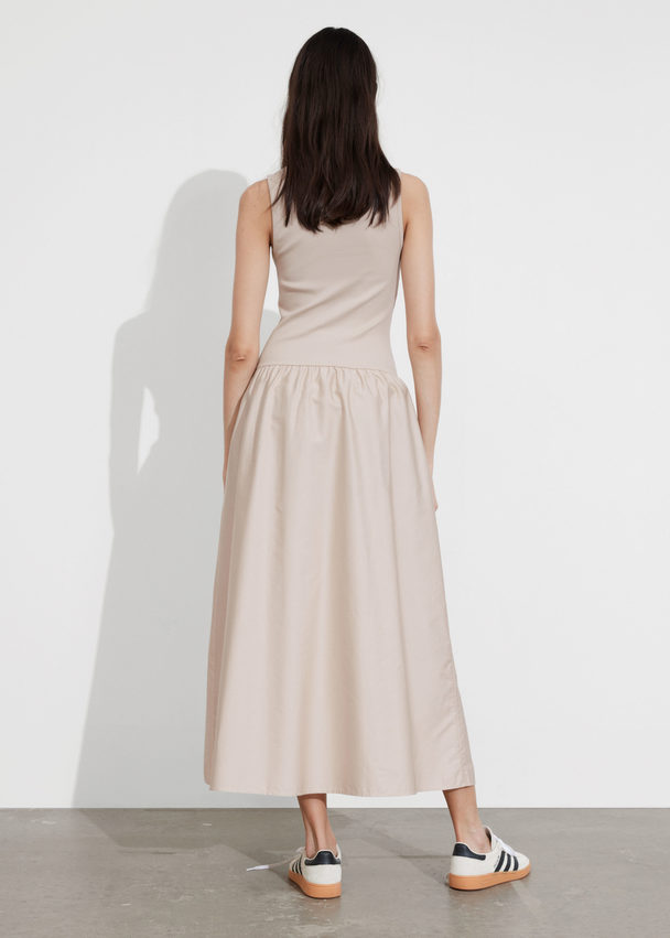 & Other Stories Tank Top Midi Dress Beige