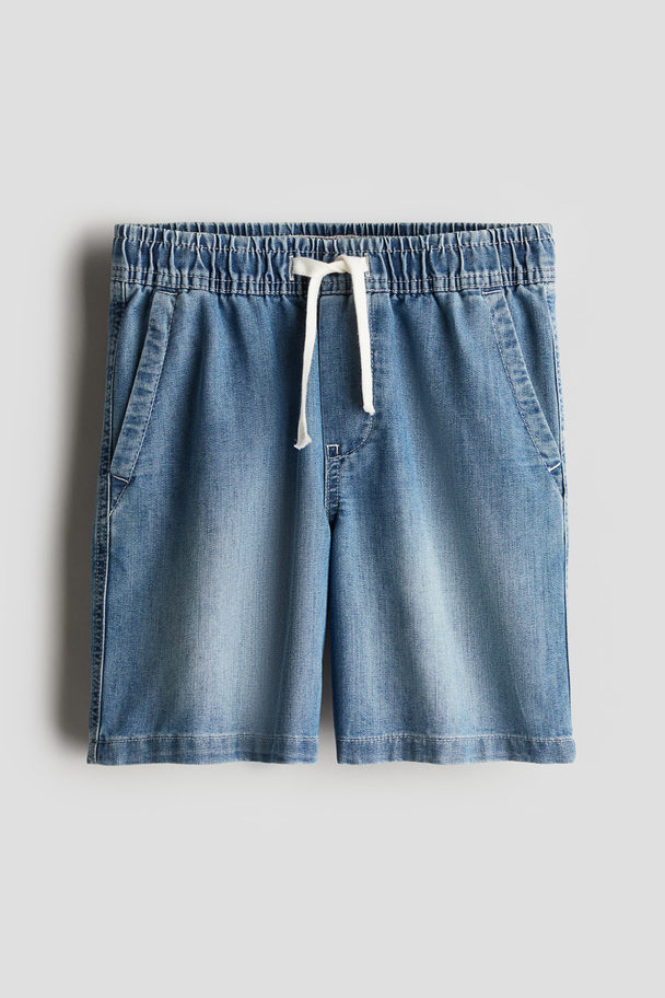 H&M Loose Fit Denim Shorts Denim Blue