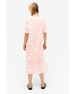 Short Sleeve Midi Dress Pink Clouds