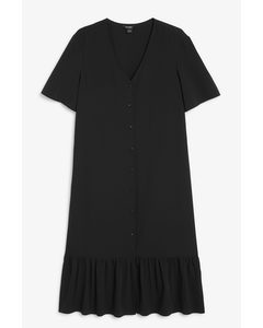 Short Sleeve Midi Dress Black