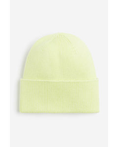 Rib-knit Hat Light Lime Green