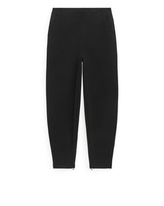Tapered Jersey Trousers Black