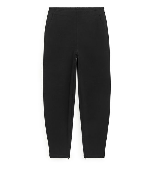 Arket Tapered Jersey Trousers Black